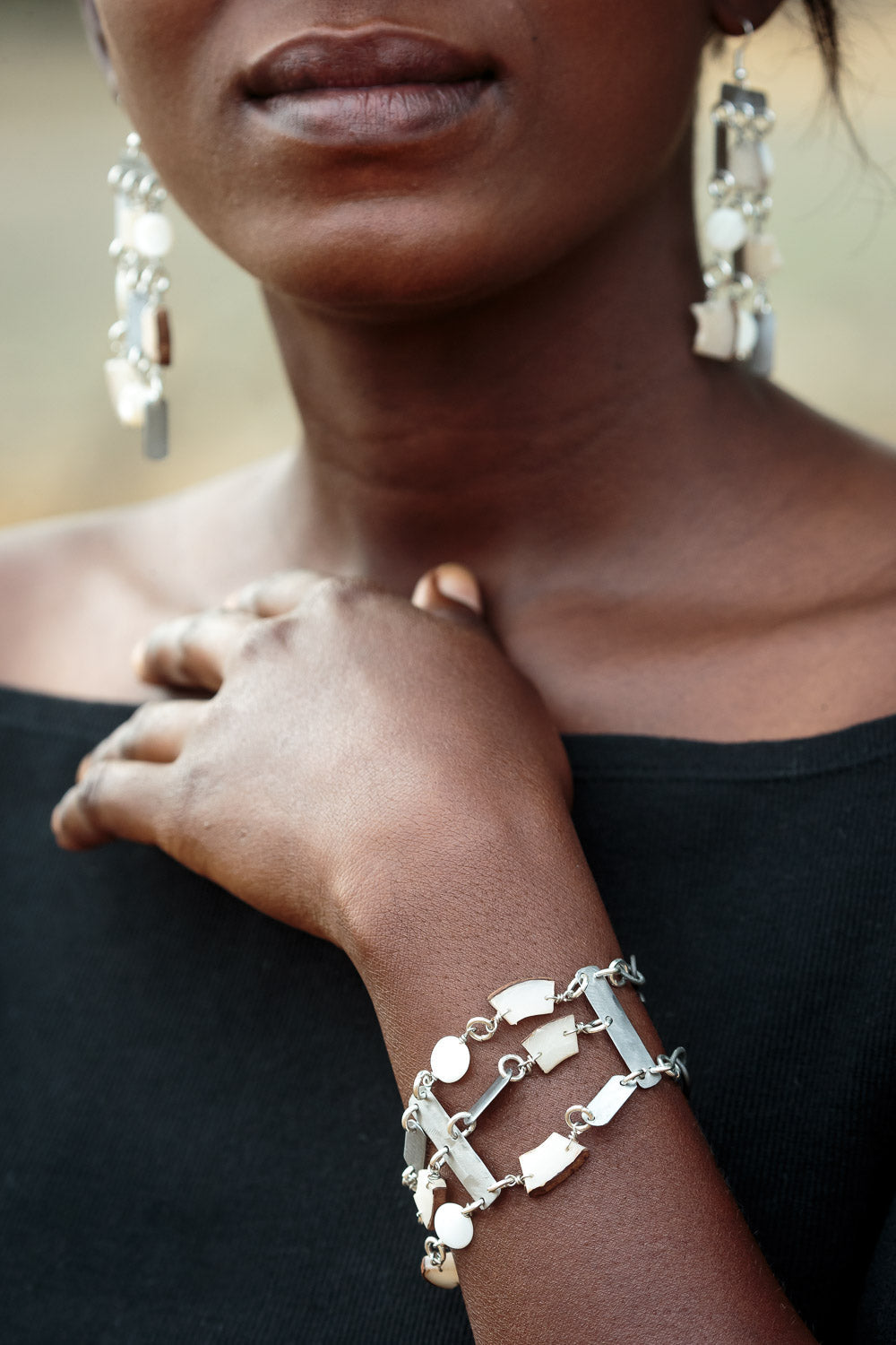 Rhino conservation snare & vegetable ivory bracelet