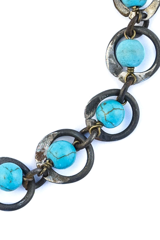 Snare chain bracelet with turquoise