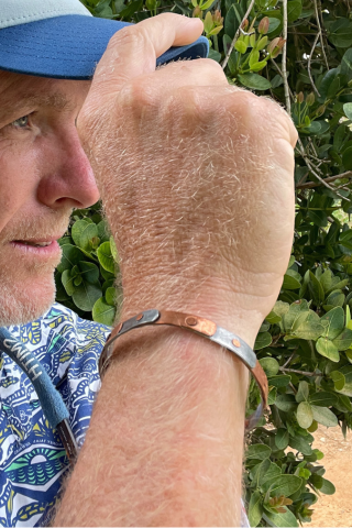 Pangolin conservation bracelet in copper & silver