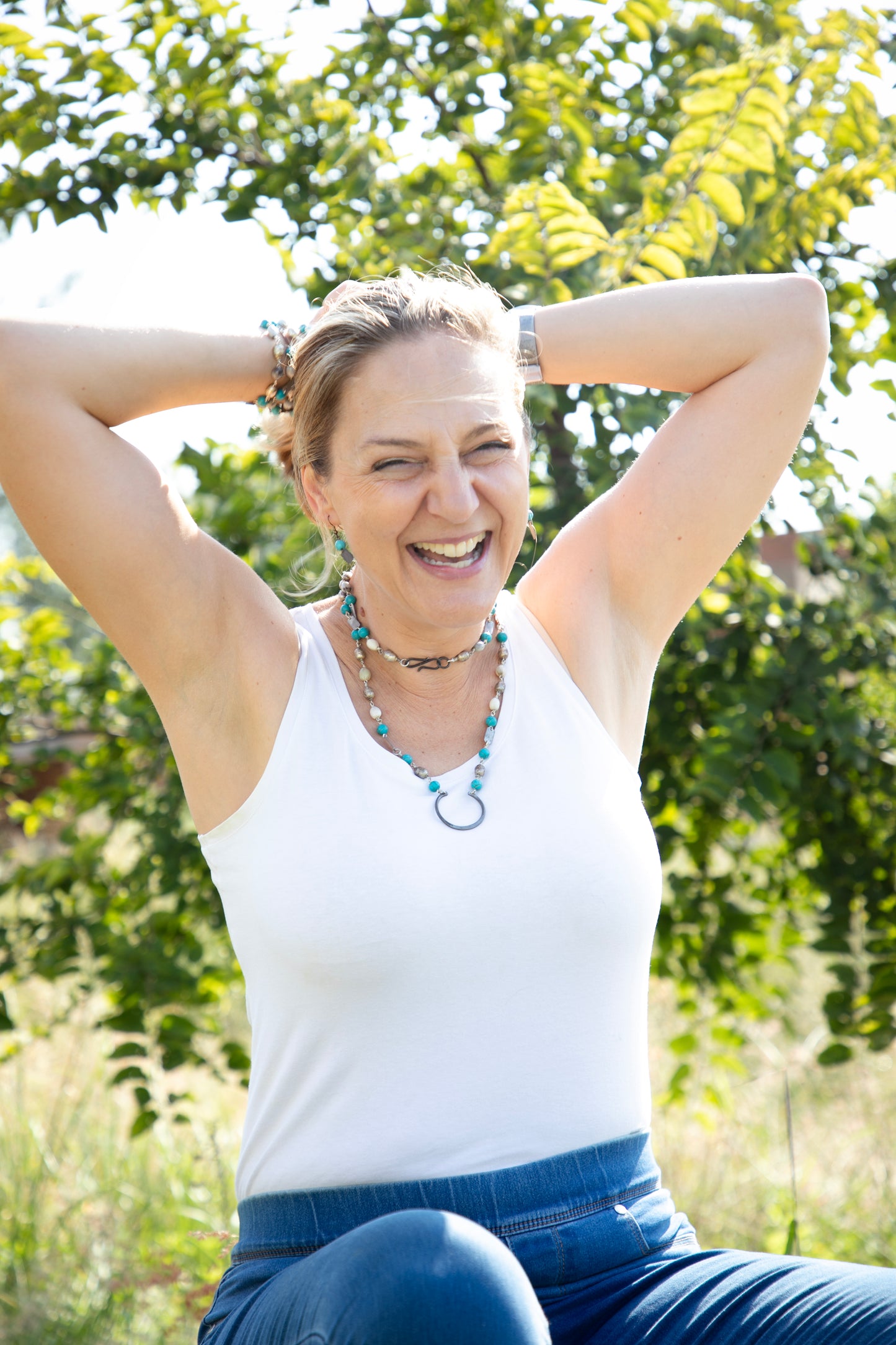 Turquoise & Ethiopian prayer bead snare necklace