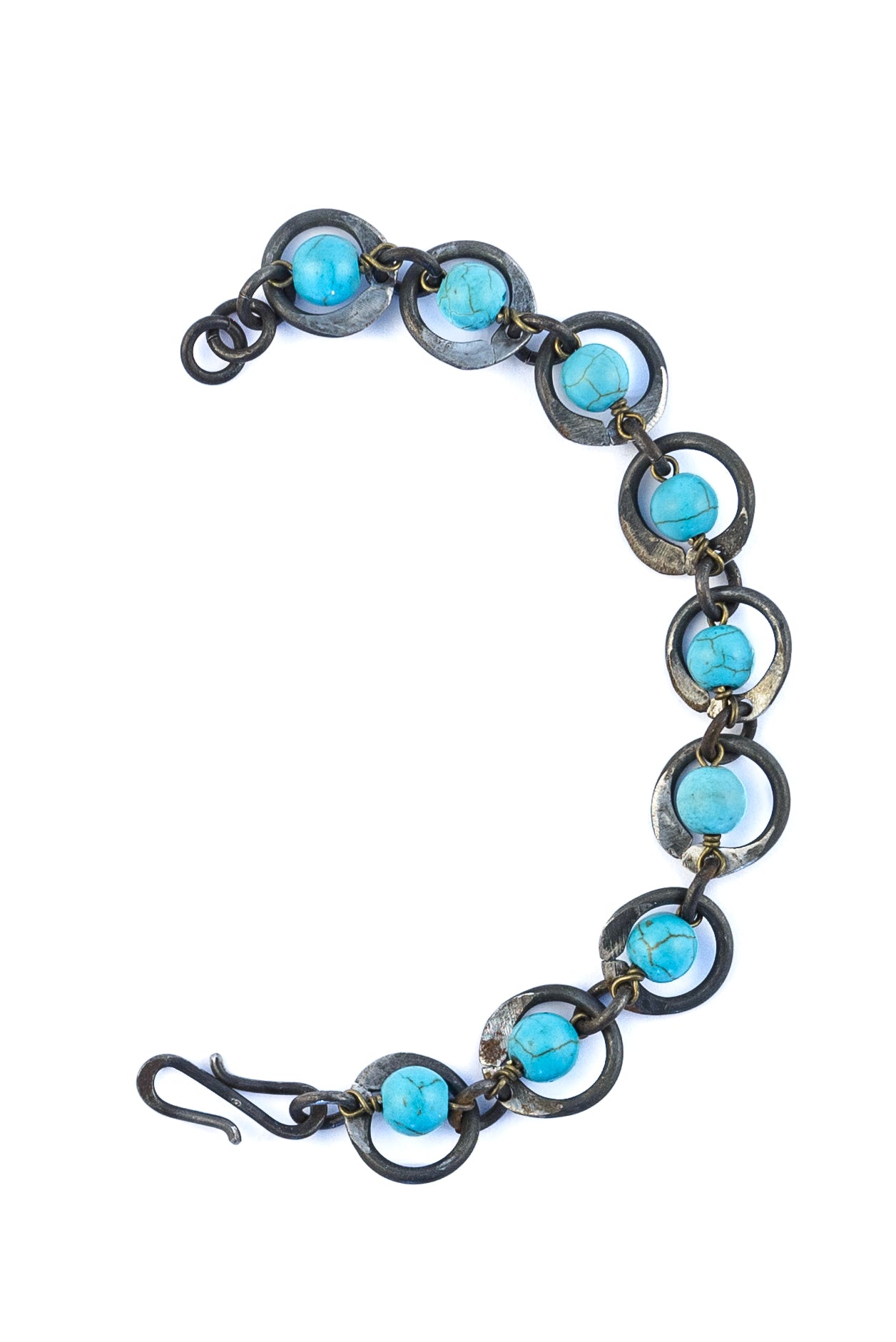 Snare chain bracelet with turquoise