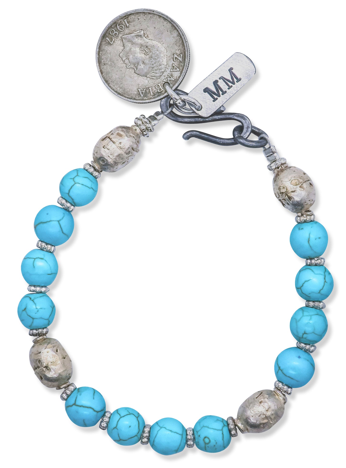 Heritage snare bracelet in turquoise