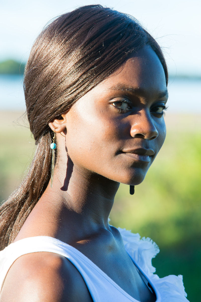 Turquoise snare earrings