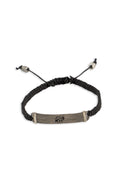 Hammered snare & cord bracelet with elephant stamp