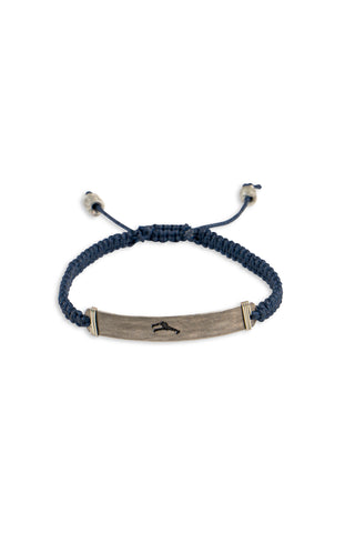 Hammered snare & cord bracelet with giraffe stamp