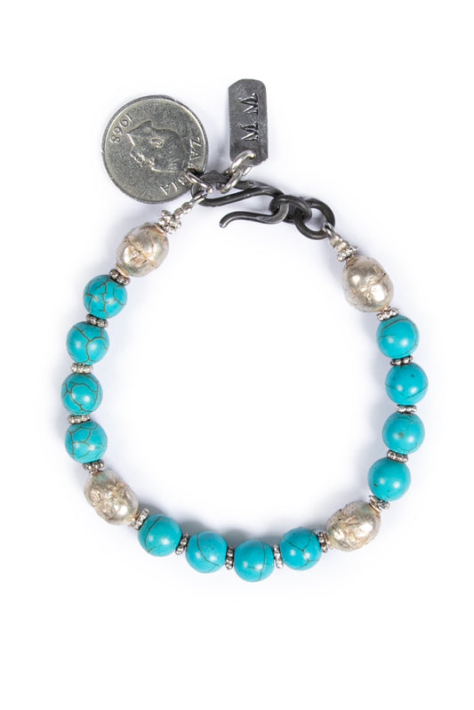 Heritage snare bracelet in turquoise