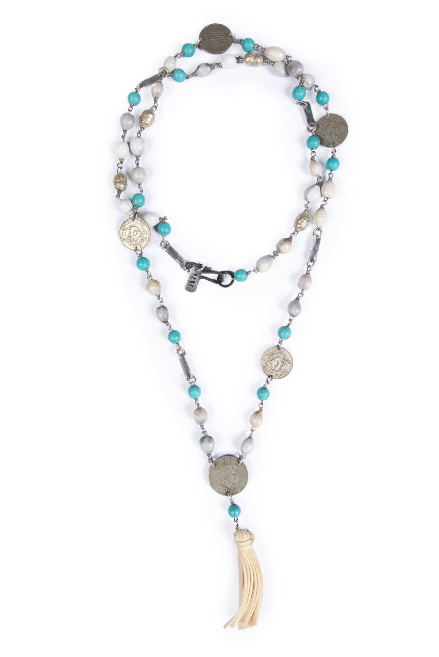 Heritage snare necklace in turquoise