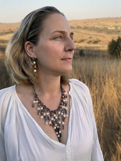 Pangolin & pearl earrings