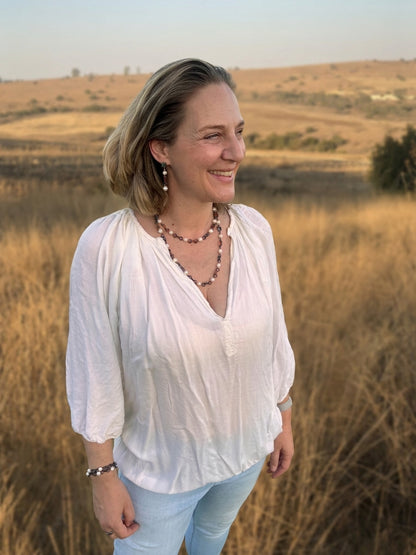 Pangolin & pearl long necklace long