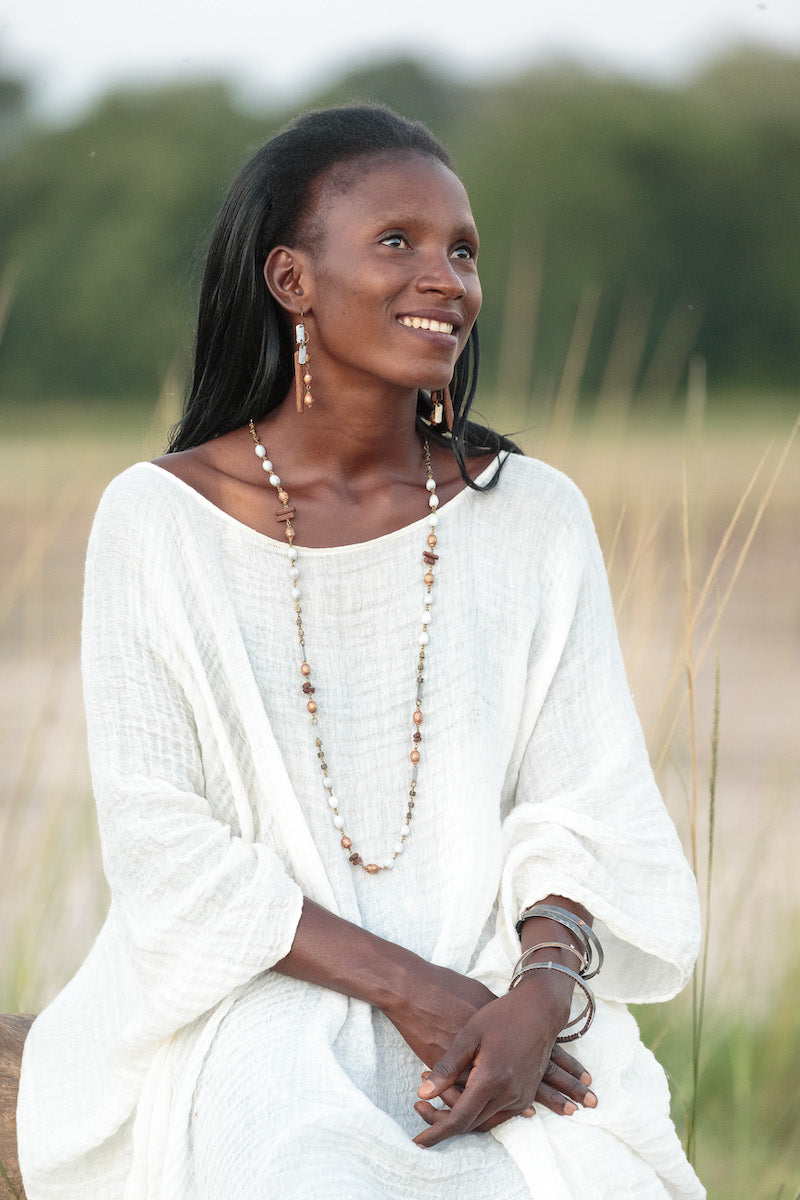 Organic element snare bracelet & necklace in Ethiopian copper