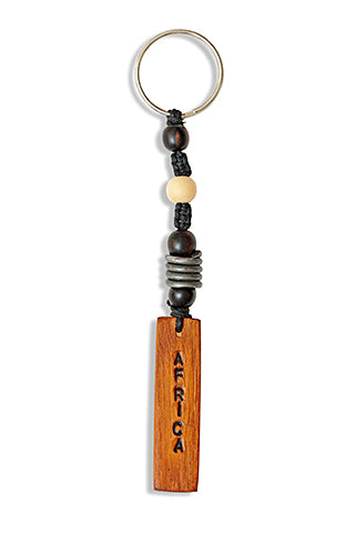 Africa snare & wood key ring