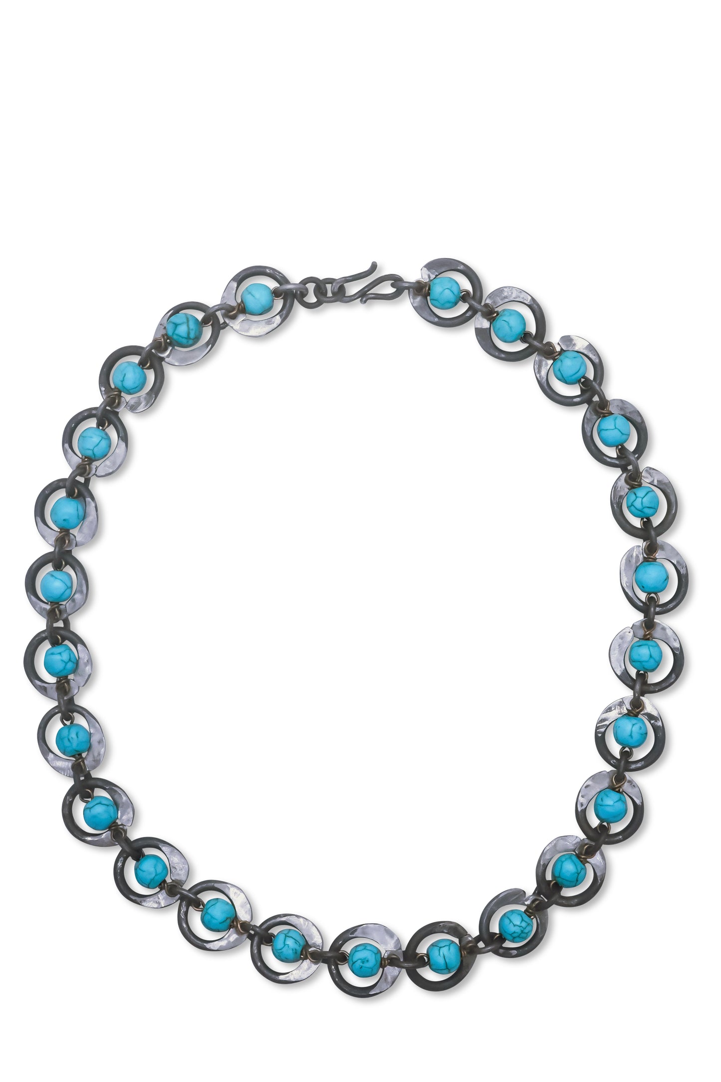 Snare chain necklace with turquoise