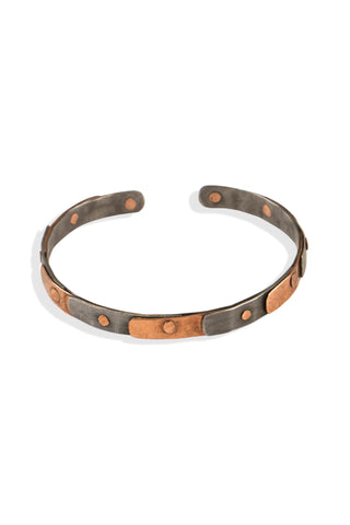 Pangolin snare bracelet in copper & silver