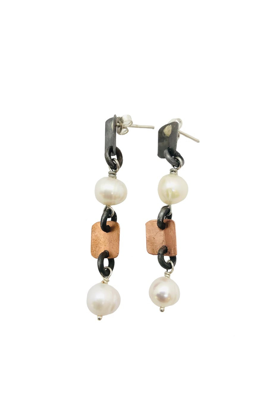 Pangolin & pearl earrings