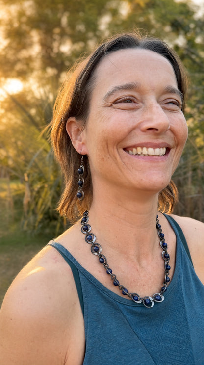 Snare chain necklace in lapis lazuli