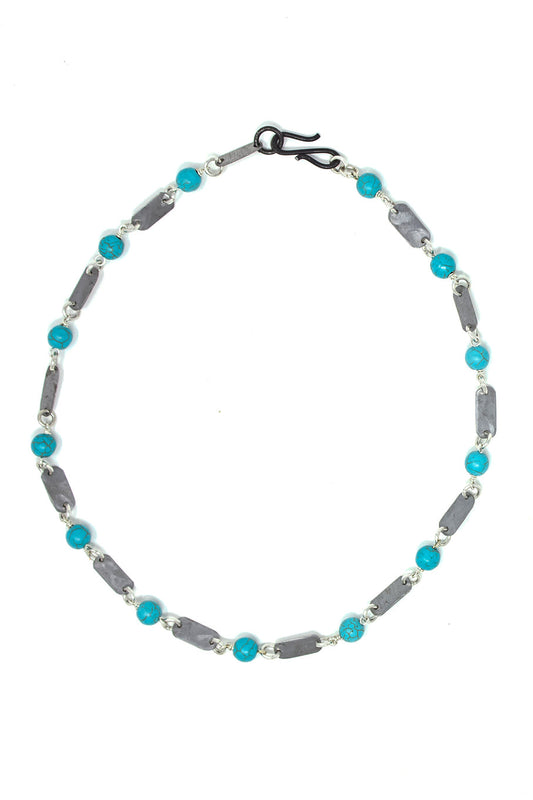 Snare links necklace in turquoise