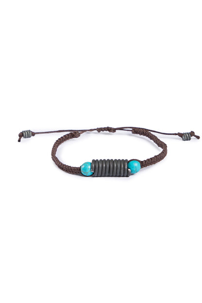Snare and cord bracelet in turquoise