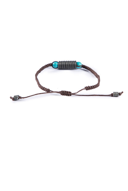 Snare and cord bracelet in turquoise