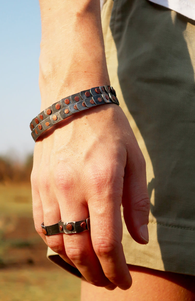 Pangolin conservation bracelet in copper