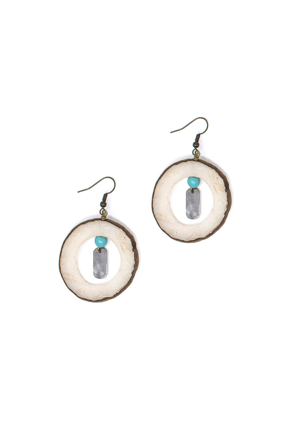 Vegetable ivory snare earrings