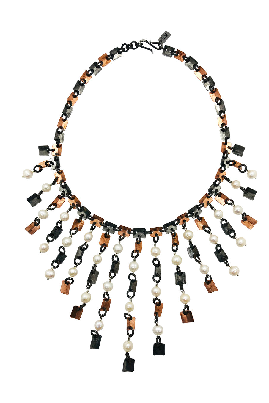 Pangolin & pearl statement necklace