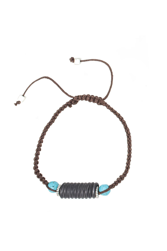 Snare and cord bracelet in turquoise