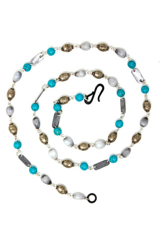 Turquoise & Ethiopian prayer bead snare bracelet & necklace