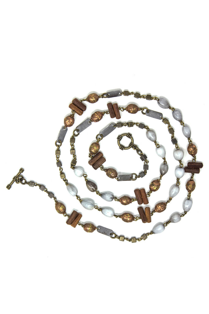 Organic element snare bracelet & necklace in Ethiopian copper