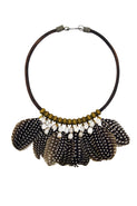 Guinea fowl feather necklace